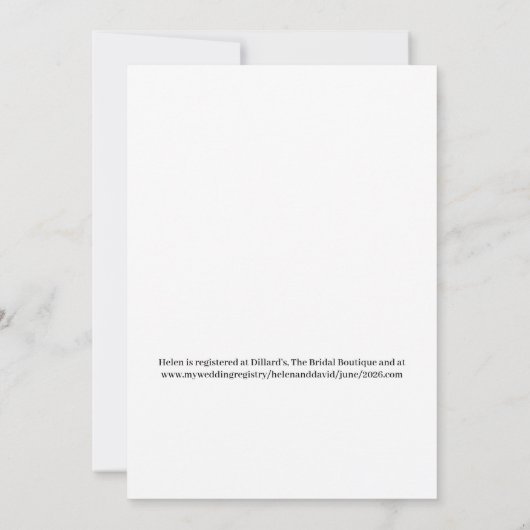 カソリッエレガントクブライダルシャワー 招待状 (裏面)