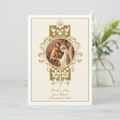 カソリッエレガントクヴィンテージウェディング招待状 招待状 (スタンド正面)