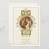 カソリッエレガントクヴィンテージウェディング招待状 招待状 (正面/裏面)