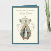 カソリッエレガントク卒業ヴァージンメアリーバラカード カード (正面)