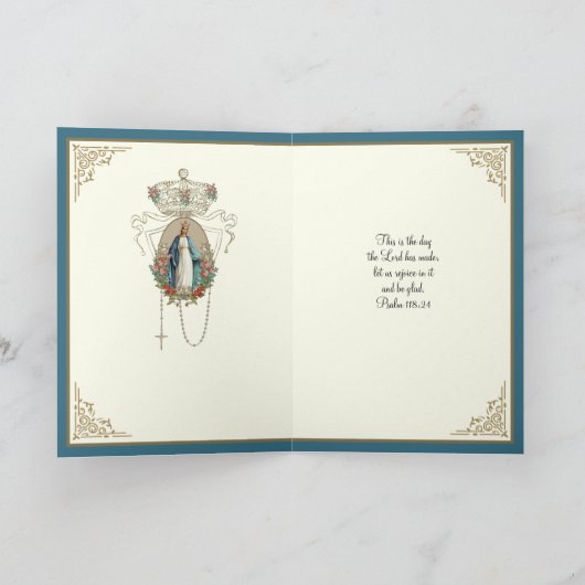 カソリッエレガントク卒業ヴァージンメアリーバラカード カード (内部)