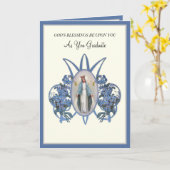 カソリッエレガントク卒業ヴァージンメアリーフラワー カード (黄色い花)