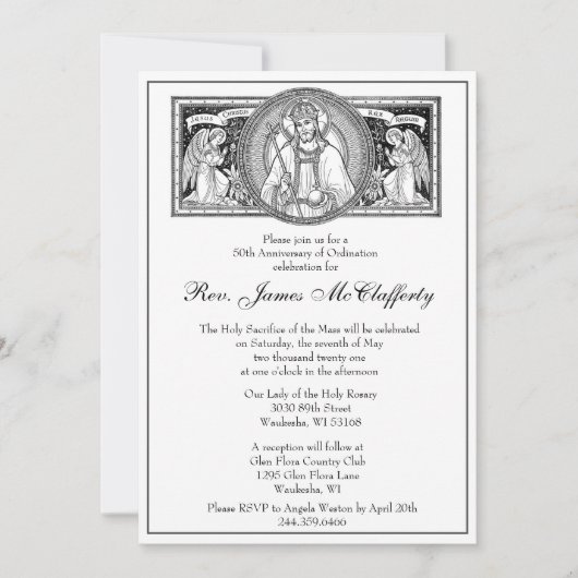カソリッエレガントク司教授与記念日 招待状 (正面)