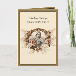 カソリッエレガントク司祭金ゴールドヴァージンメアリー カード