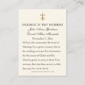 カソリッエレガントク結婚式の引き出物カード プレイスカード (裏面)