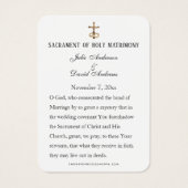 カソリッエレガントク結婚式の引き出物ヴァージンメアリーカード (裏面)