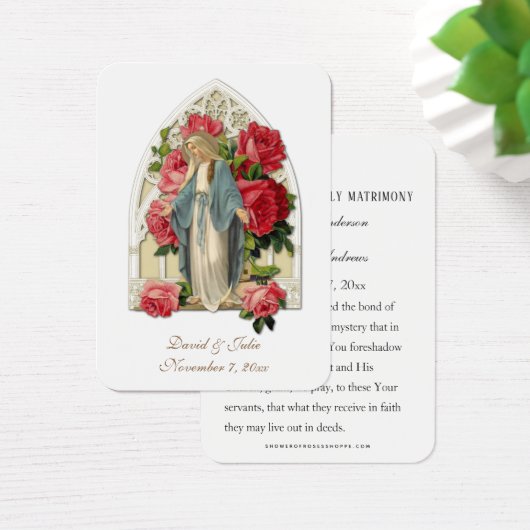 カソリッエレガントク結婚式の引き出物ヴァージンメアリーカード (デスク)