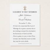 カソリッエレガントク結婚式の引き出物ヴァージンメアリーカード (裏面)