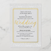 カソリッエレガントク結婚式招待状 箔招待状 (正面)