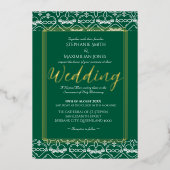 カソリッエレガントク結婚式招待状 箔招待状 (正面)