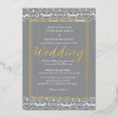 カソリッエレガントク結婚式招待状 箔招待状 (正面)