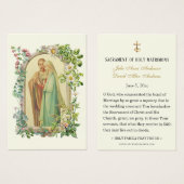 カソリッエレガントク・メアリー&ジョセ結婚フの聖カード (正面&裏面)