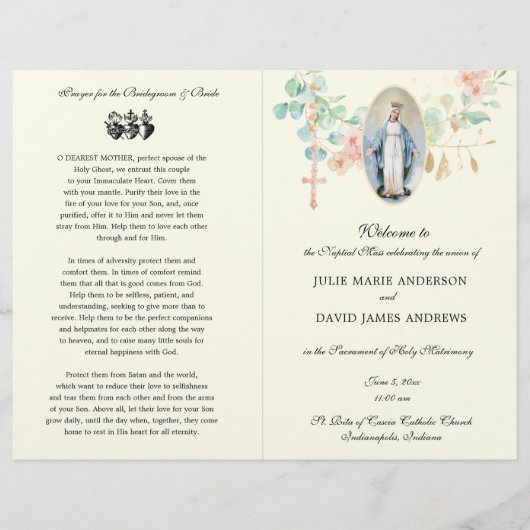 カソリッエレガントク・ラテン質量結婚式 プログラム (正面)