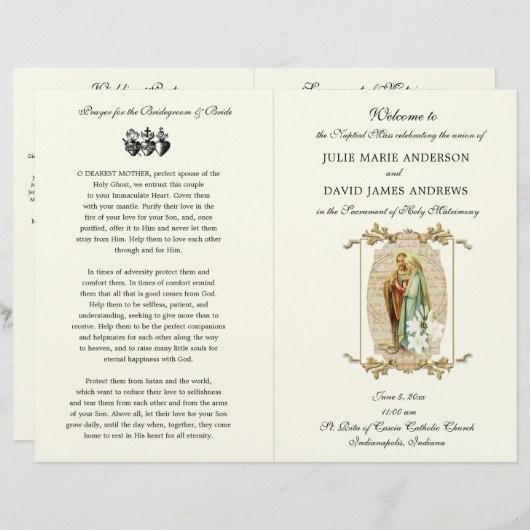 カソリッエレガントク・ラテン質量結婚式 プログラム (正面/裏面)