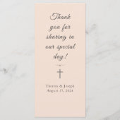 カソリックのシャンパンピンク結婚のメニュー メニュー (裏面)