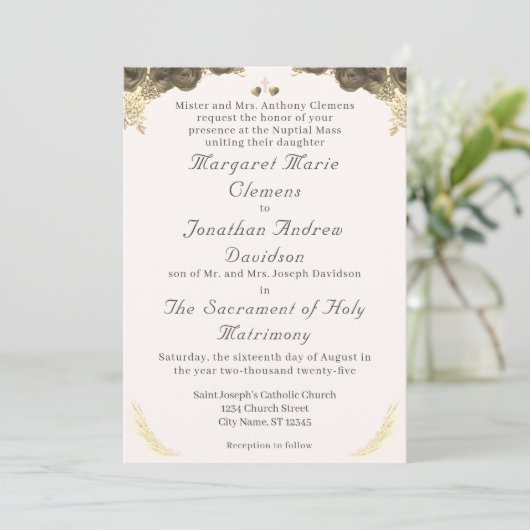 カソリックの恵み結婚式招待状 招待状 (スタンド正面)