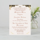 カソリックの恵み結婚式招待状 箔招待状 (立ち正面)