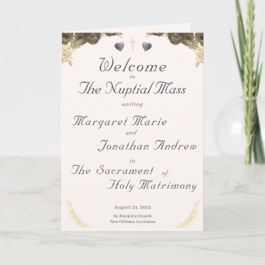 カソリックの恵み結婚式 プログラム (正面)