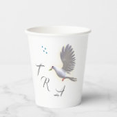 カソリックの鳩と水 紙コップ (正面)