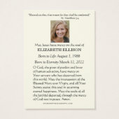 カソリックイエスグッドシェパード葬儀祈りの言葉カード (裏面)