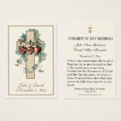 カソリックイエスメリージョセフ結婚式の引き出物カード (正面&裏面)