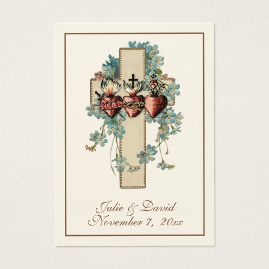 カソリックイエスメリージョセフ結婚式の引き出物カード (正面)