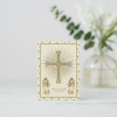 カソリックイエズスユーチャーリストエンジェルス祈りの言葉イースター 名刺 (スタンド正面)