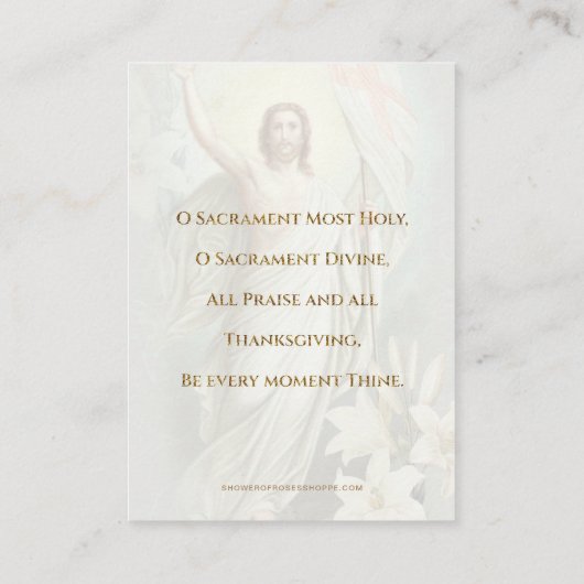 カソリックイエズスユーチャーリストエンジェルス祈りの言葉イースター 名刺 (裏面)