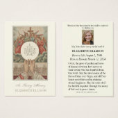 カソリックイエズスユーチャーリストエンジェル葬儀祈りの言葉カード (正面&裏面)