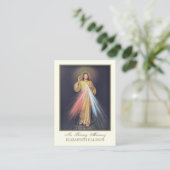 カソリックイエズス神慈悲の葬儀祈りの言葉カード プレイスカード (スタンド正面)