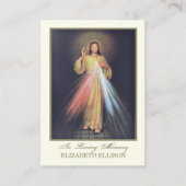 カソリックイエズス神慈悲の葬儀祈りの言葉カード プレイスカード (正面)