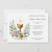 カソリックイエズス第一聖餐式フローラ招待状 招待状 (正面)