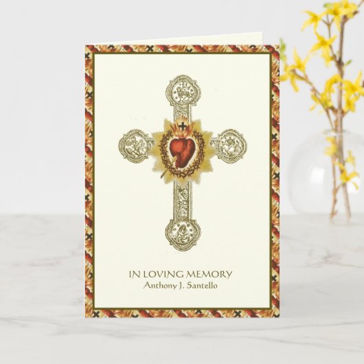 カソリックイエズス葬儀マス宗教祈りの言葉 カード (黄色い花)