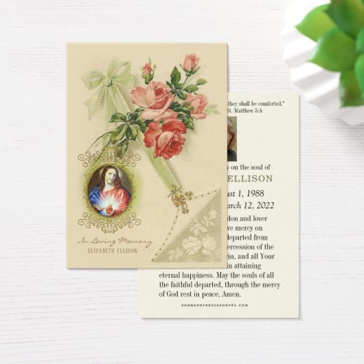 カソリックイエズス葬儀記念祈りの言葉カード (デスク)