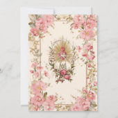 カソリックガールバプテスマ《キリスト教》洗礼式や命名式ピンクフローラ 招待状 (裏面)