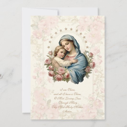 カソリックガールバプテスマ《キリスト教》洗礼式や命名式メアリーイエス 招待状 (裏面)