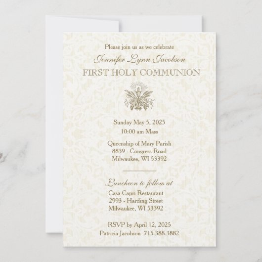 カソリックガールファースト聖餐式招待状 招待状 (裏面)