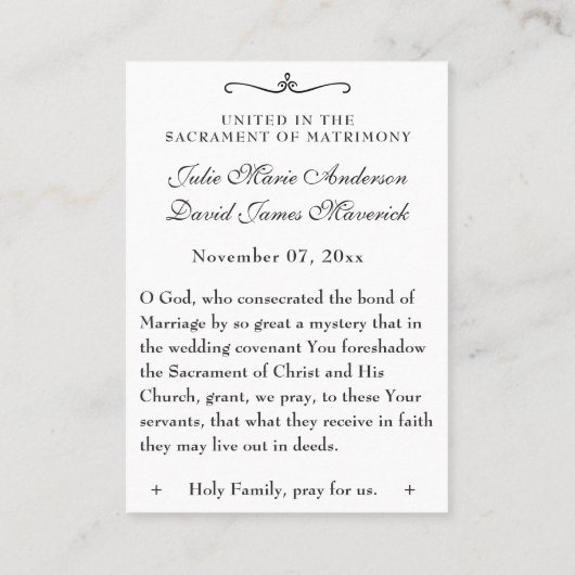 カソリッククリスマスポイントセッティア結婚式の引き出物 名刺 (裏面)