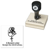 カソリックサンロザリオ宗教ヴァージンメアリー引用文 ラバースタンプ (押印)