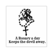 カソリックサンロザリオ宗教ヴァージンメアリー引用文 ラバースタンプ (インプリント)