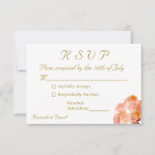 カソリックテラコッタ結婚バラ 出欠カード (正面)