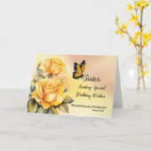 カソリックヌン宗教的誕生日イエローローズ カード (黄色い花)