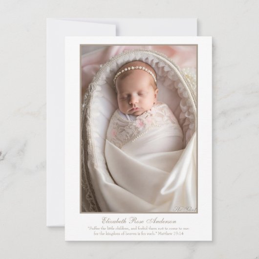 カソリックバプテスマベビー写真聖なる書物、 経典クロス 招待状 (正面)