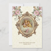 カソリックバプテスマ《キリスト教》洗礼式や命名式ガーディアンエンジェルスベビー 招待状 (裏面)