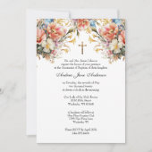 カソリックバプテスマ《キリスト教》洗礼式や命名式メアリーイエスフローラ 招待状 (正面)