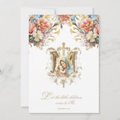 カソリックバプテスマ《キリスト教》洗礼式や命名式メアリーイエスフローラ 招待状 (裏面)