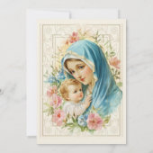 カソリックバプテスマ《キリスト教》洗礼式や命名式メアリーイエス 招待状 (裏面)