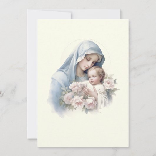 カソリックバプテスマ《キリスト教》洗礼式や命名式メアリーイエス 招待状 (裏面)