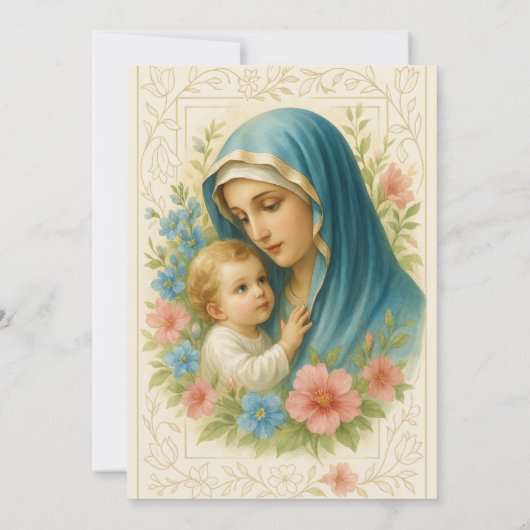 カソリックバプテスマ《キリスト教》洗礼式や命名式メアリーイエス 招待状 (裏面)