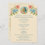 カソリックバプテスマ《キリスト教》洗礼式や命名式メアリーイエス 招待状 (正面/裏面)